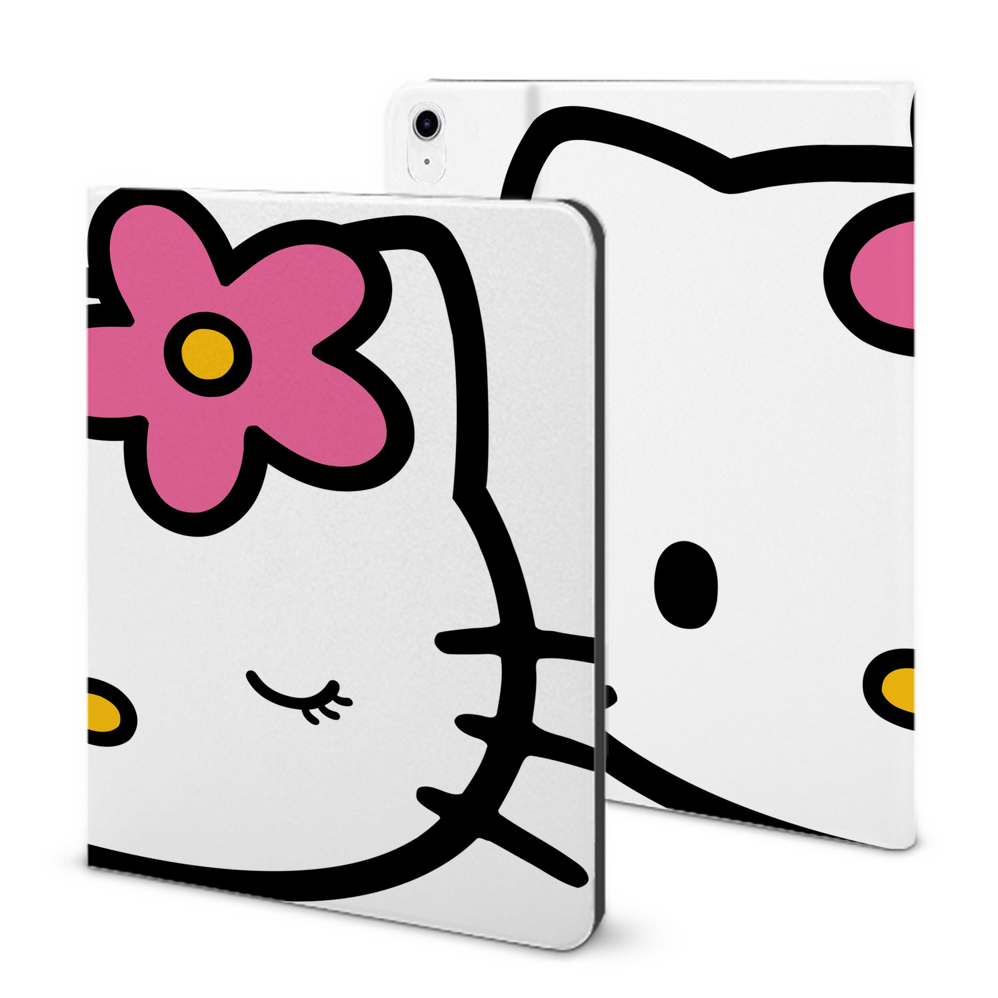 （画像用） Hello Kitty ハローキティ IPad ケース ブック型 PUレザー TPU 耐衝撃 軽量 薄型 ペン収納なし 全面保護 IPad 各モデル対応